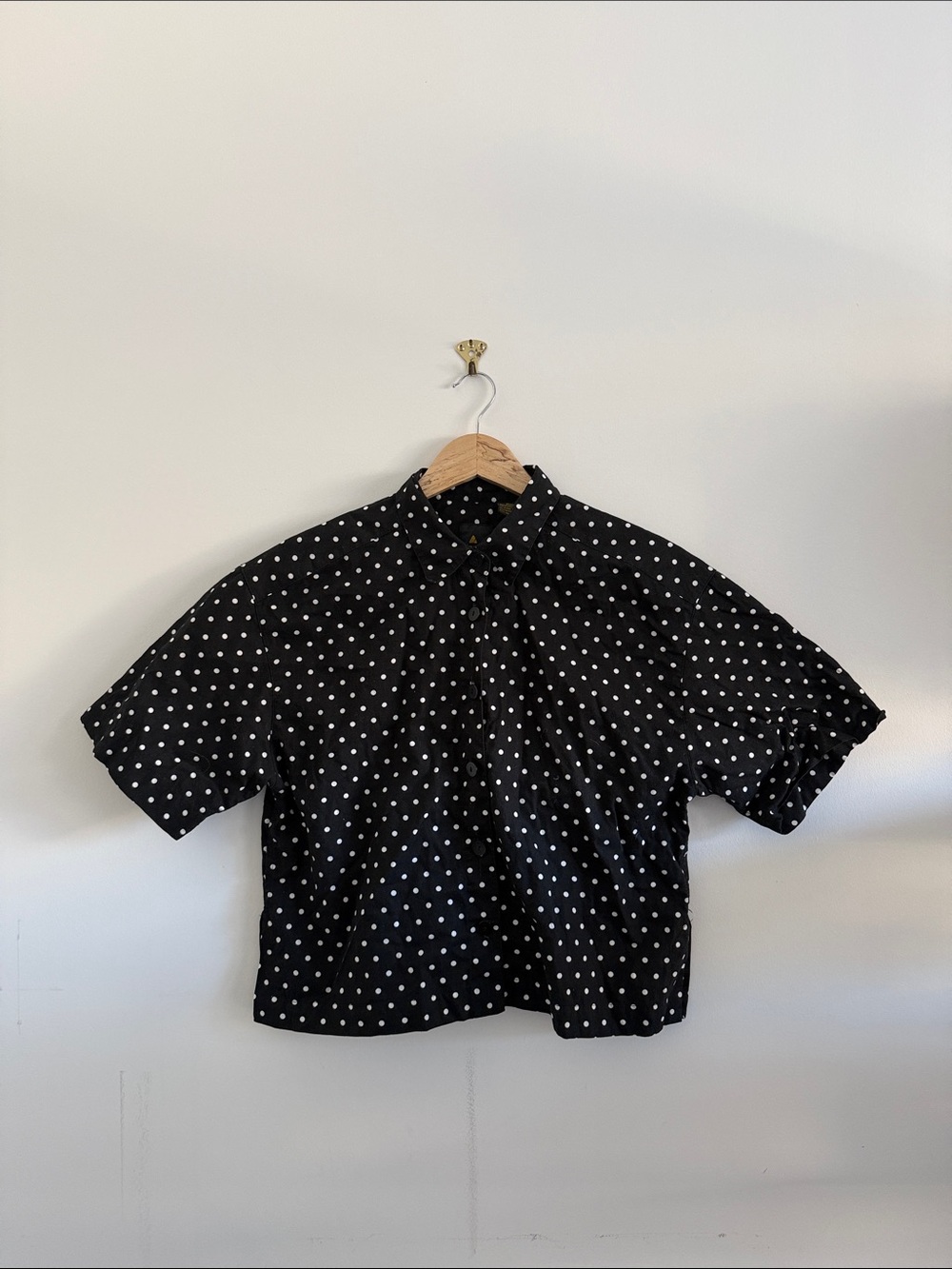 Vintage Liz Sport 100% Cotton Short Sleeve Blouse - Size M